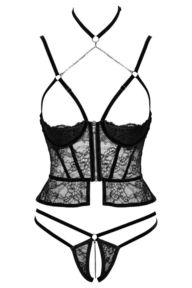 Abierta Fina Longline Bra Set