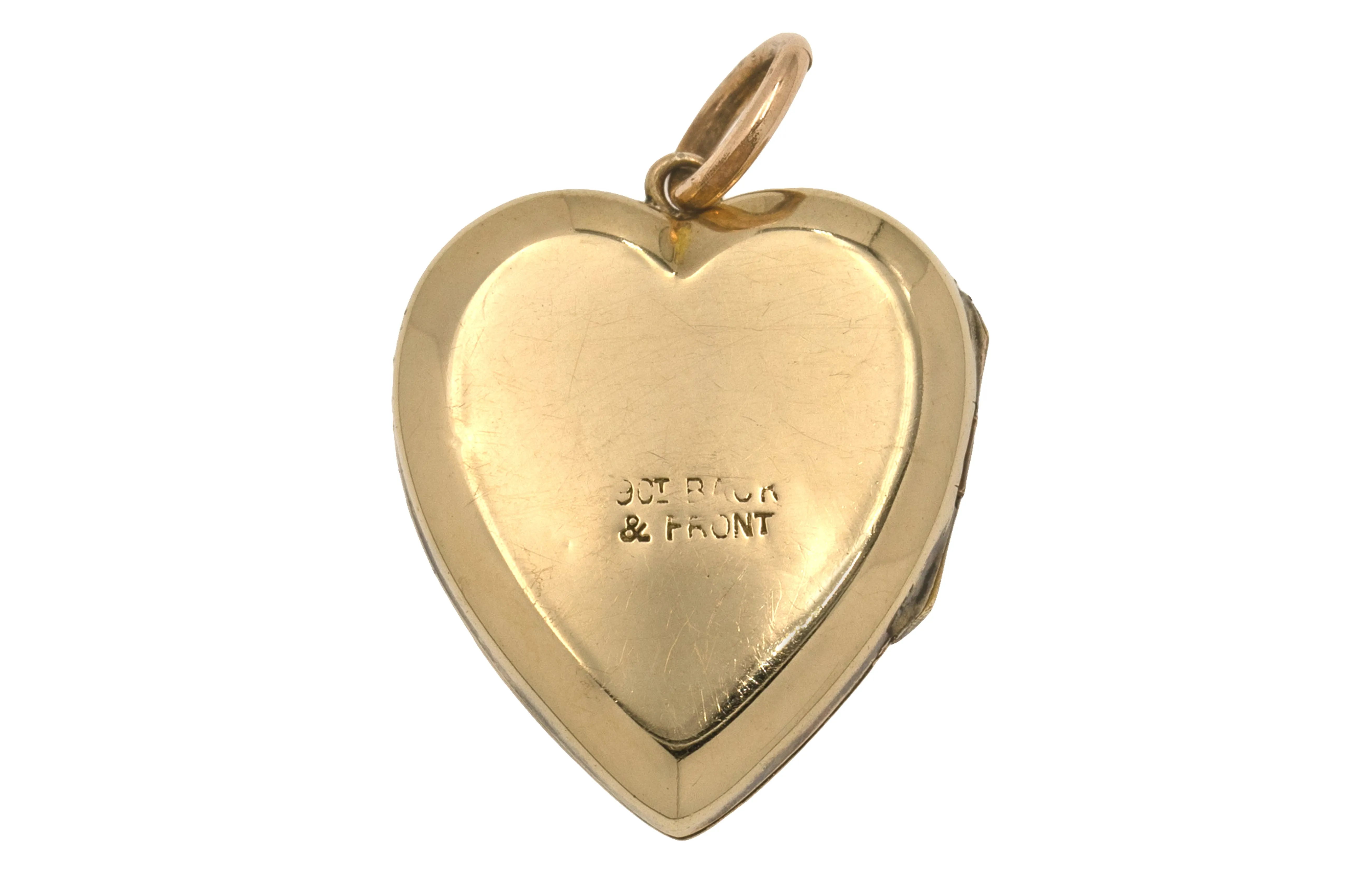 Antique 9ct Gold Engraved Heart Locket