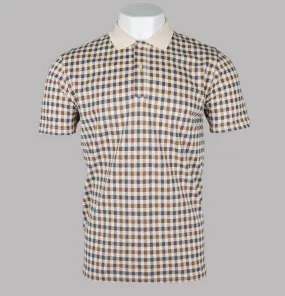 Aquascutum Club Check Polo Shirt Beige