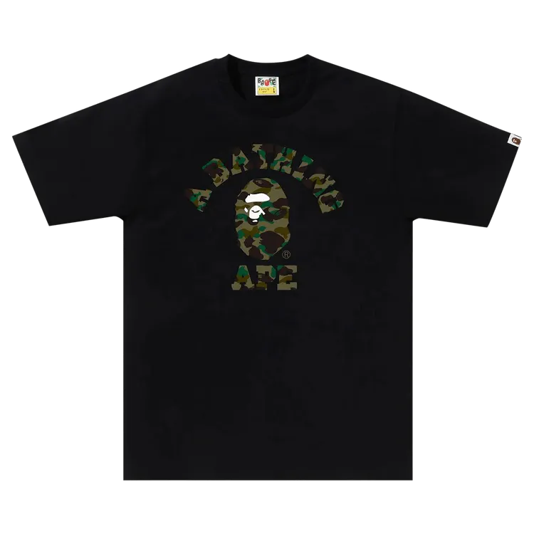 BAPE 1st Camo College Tee Black/Green