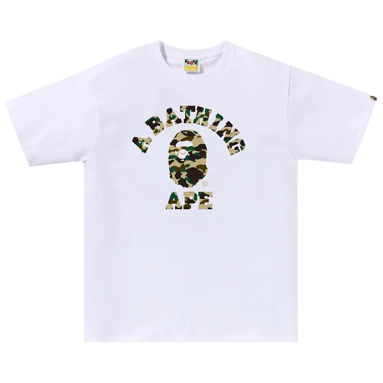 BAPE 1st Camo College Tee White/Yellow