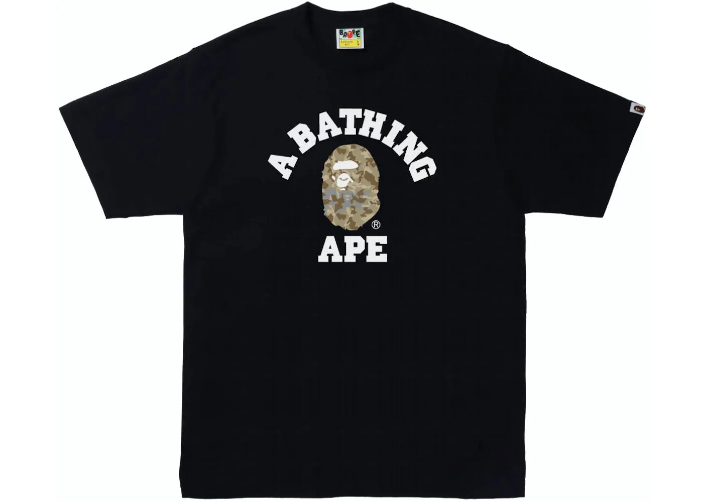 BAPE Sand Camo College Tee Black/Beige