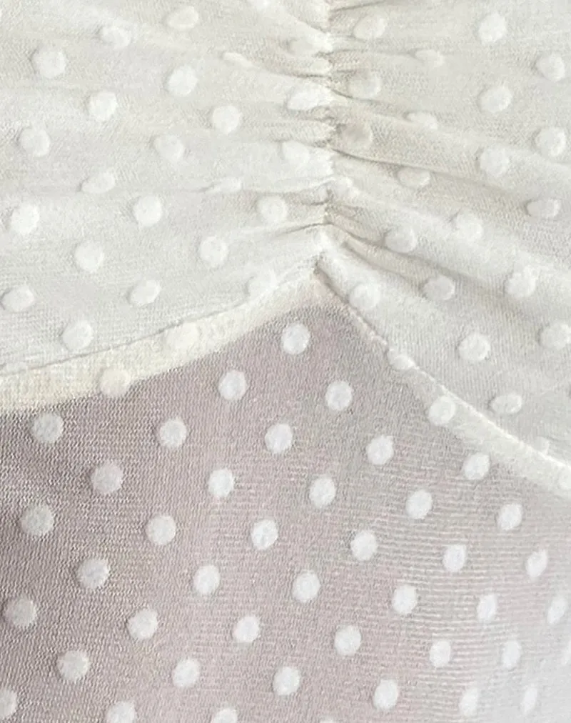 Bartila Top in Ivory Polka Flock