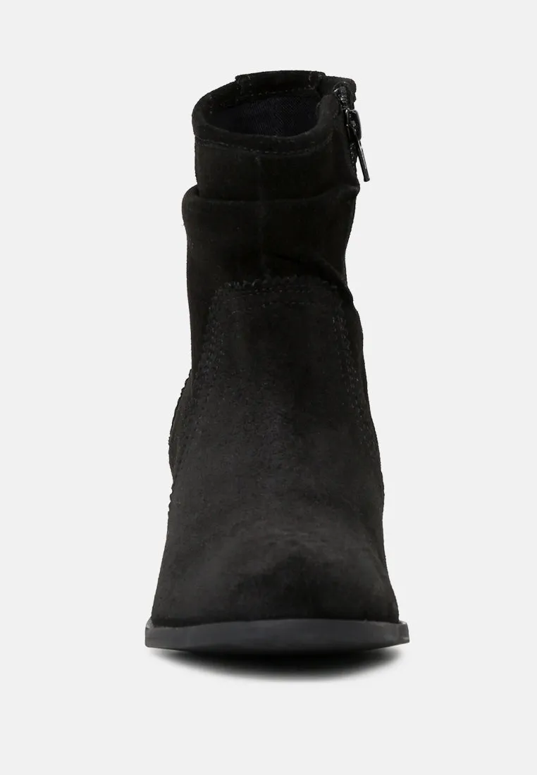 Bowie Stacked Heel Leather Boots By Ruw