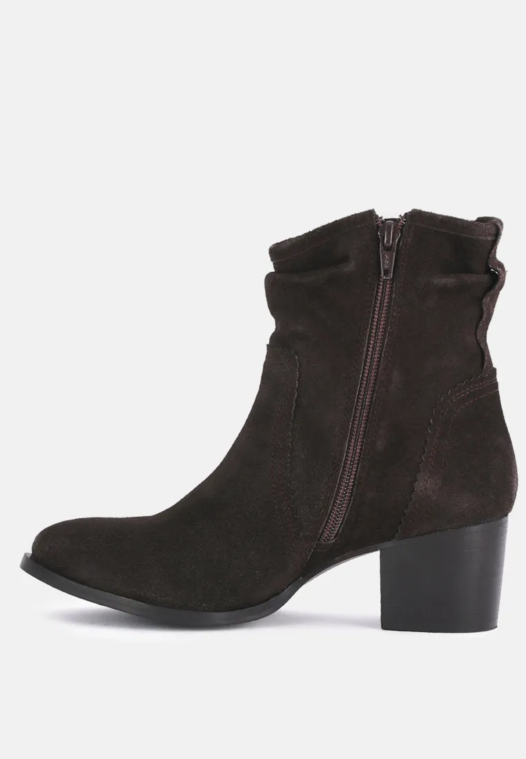 Bowie Stacked Heel Leather Boots By Ruw