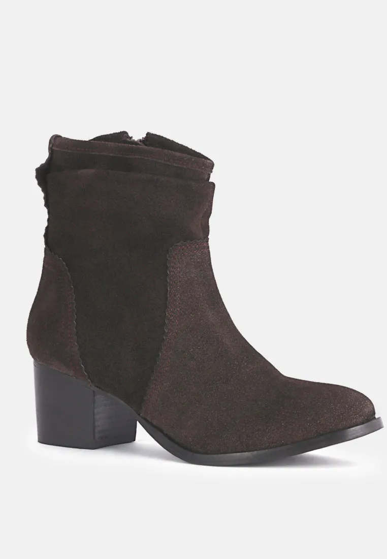 Bowie Stacked Heel Leather Boots By Ruw