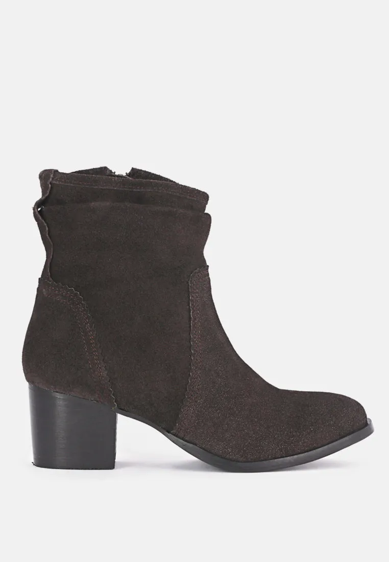 Bowie Stacked Heel Leather Boots By Ruw