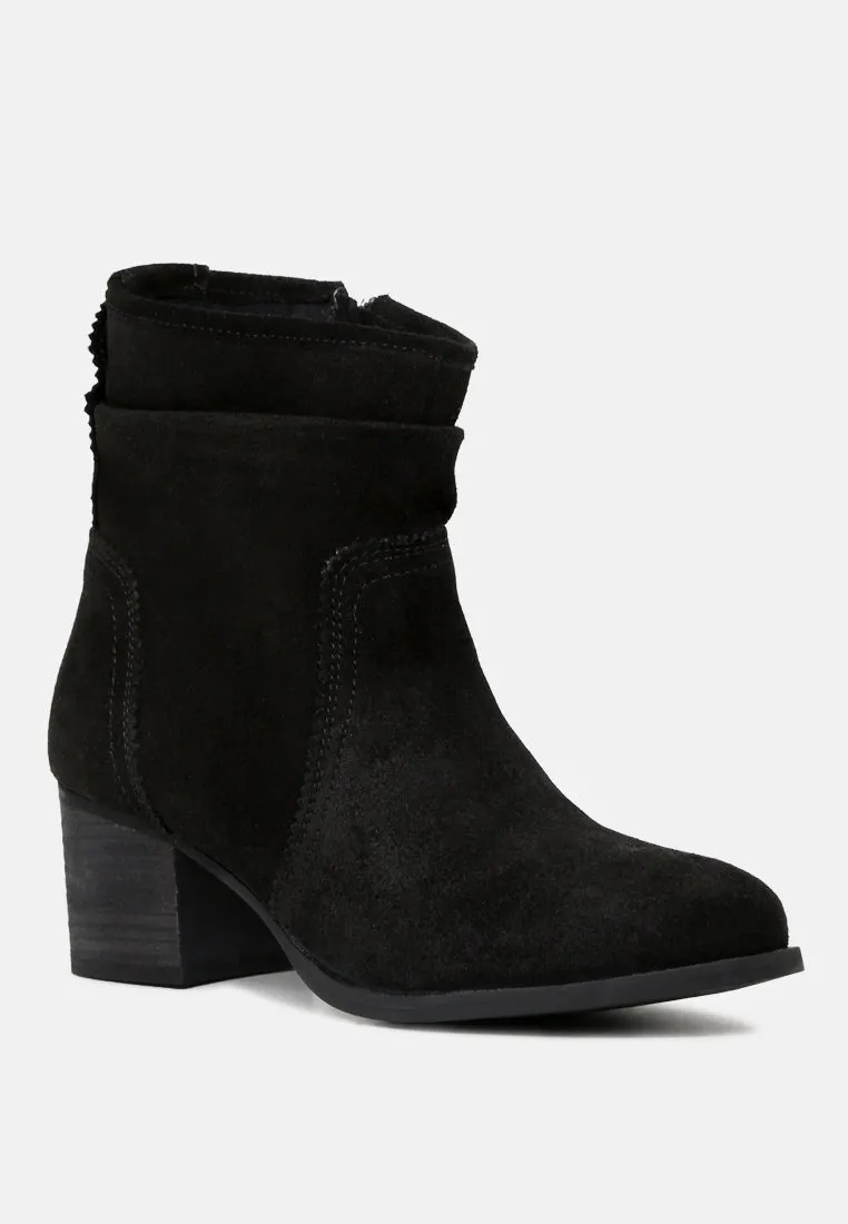 Bowie Stacked Heel Leather Boots By Ruw