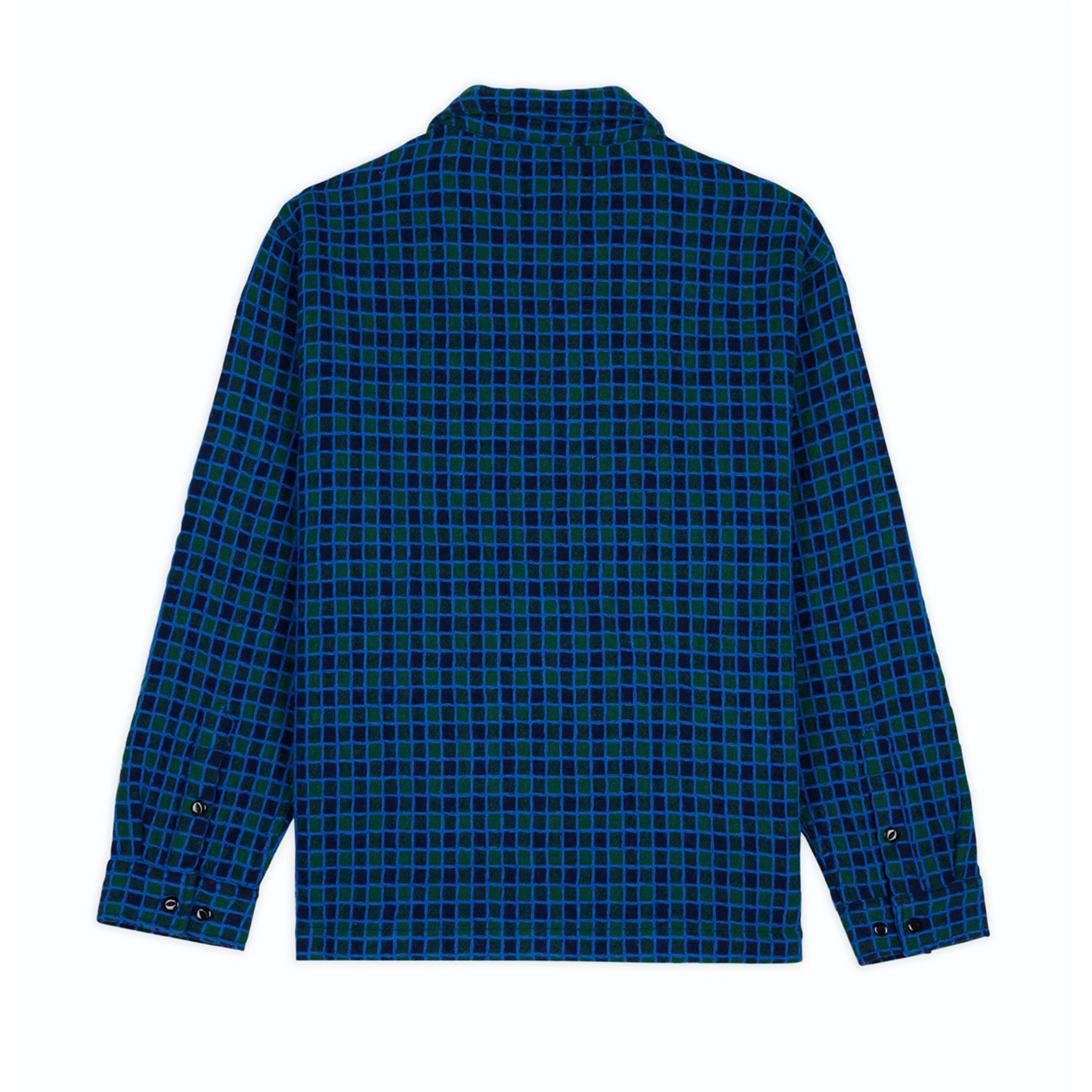 Brain Dead - Men's Check Mate Flannel Zip Shirt - (Navy)