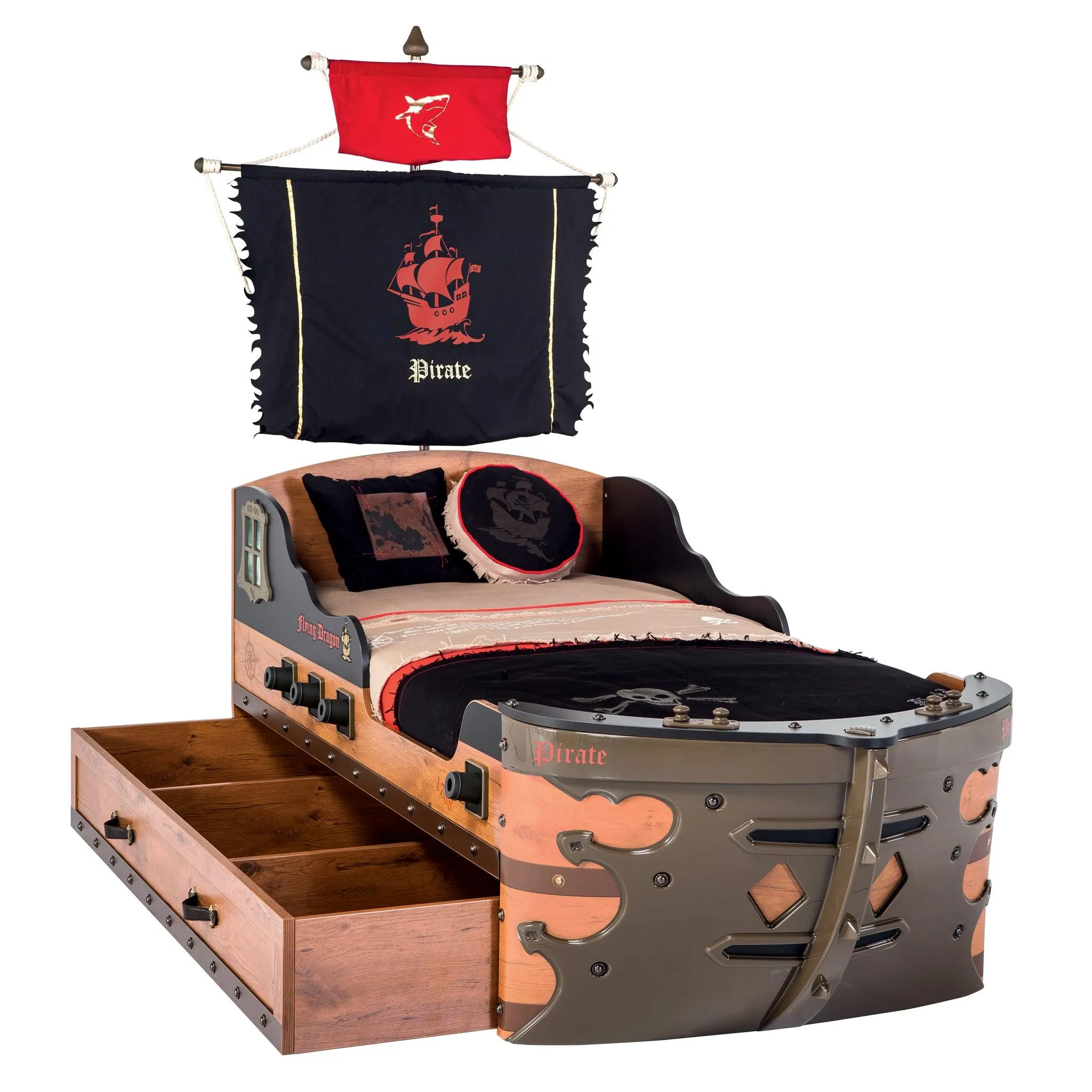 Cilek Pirate Pull-Out Bed (90X180 Cm or 90x190 Cm)