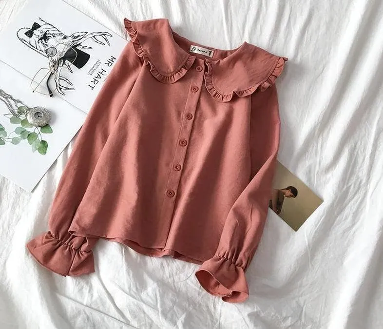 Collared Longsleeve Blouse