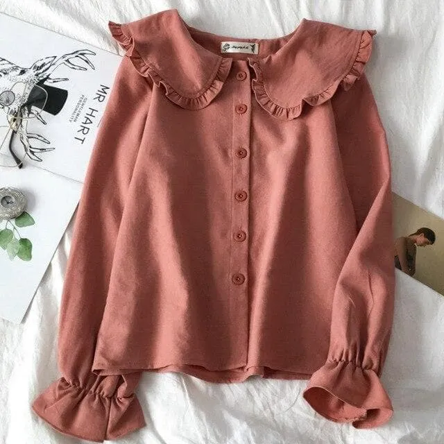 Collared Longsleeve Blouse