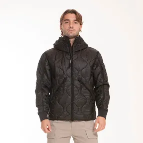 C.P. COMPANY LINER PADDED HOODED JACKET BLACK