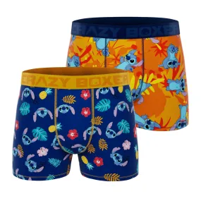 CRAZYBOXER Disney Tropical Stitch Men's Boxer Briefs (2 Pack)