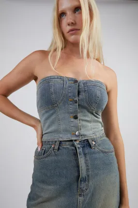 DENIM BUSTIER