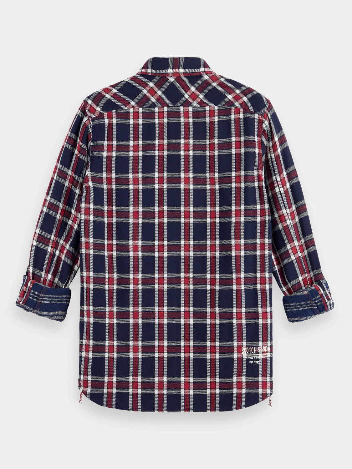 Double-faced twill check shirt