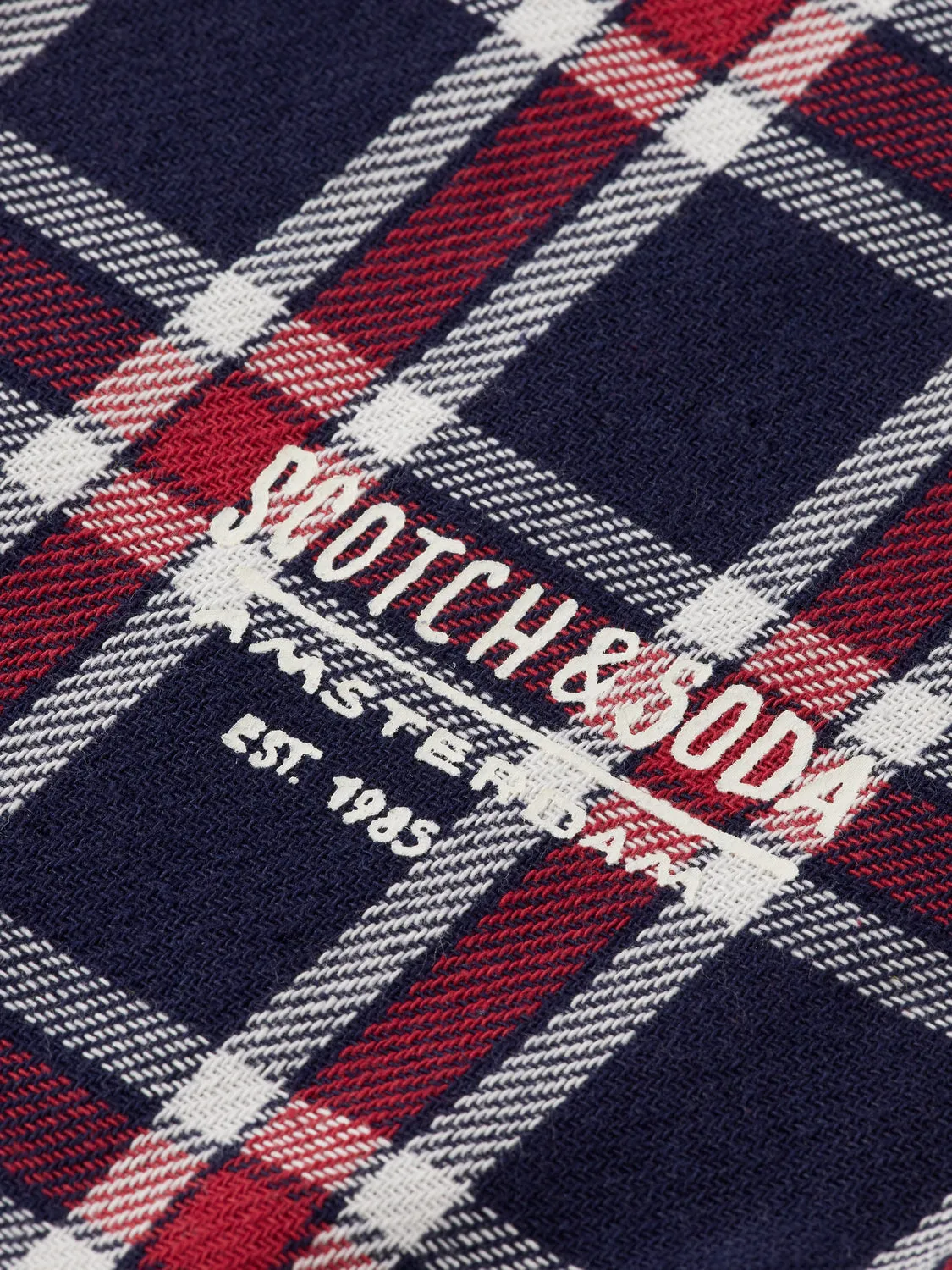 Double-faced twill check shirt