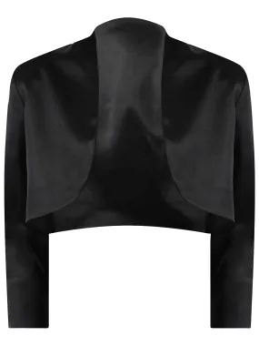 Dressy Satin 3/4 Sleeve Bolero Shrug Jacket