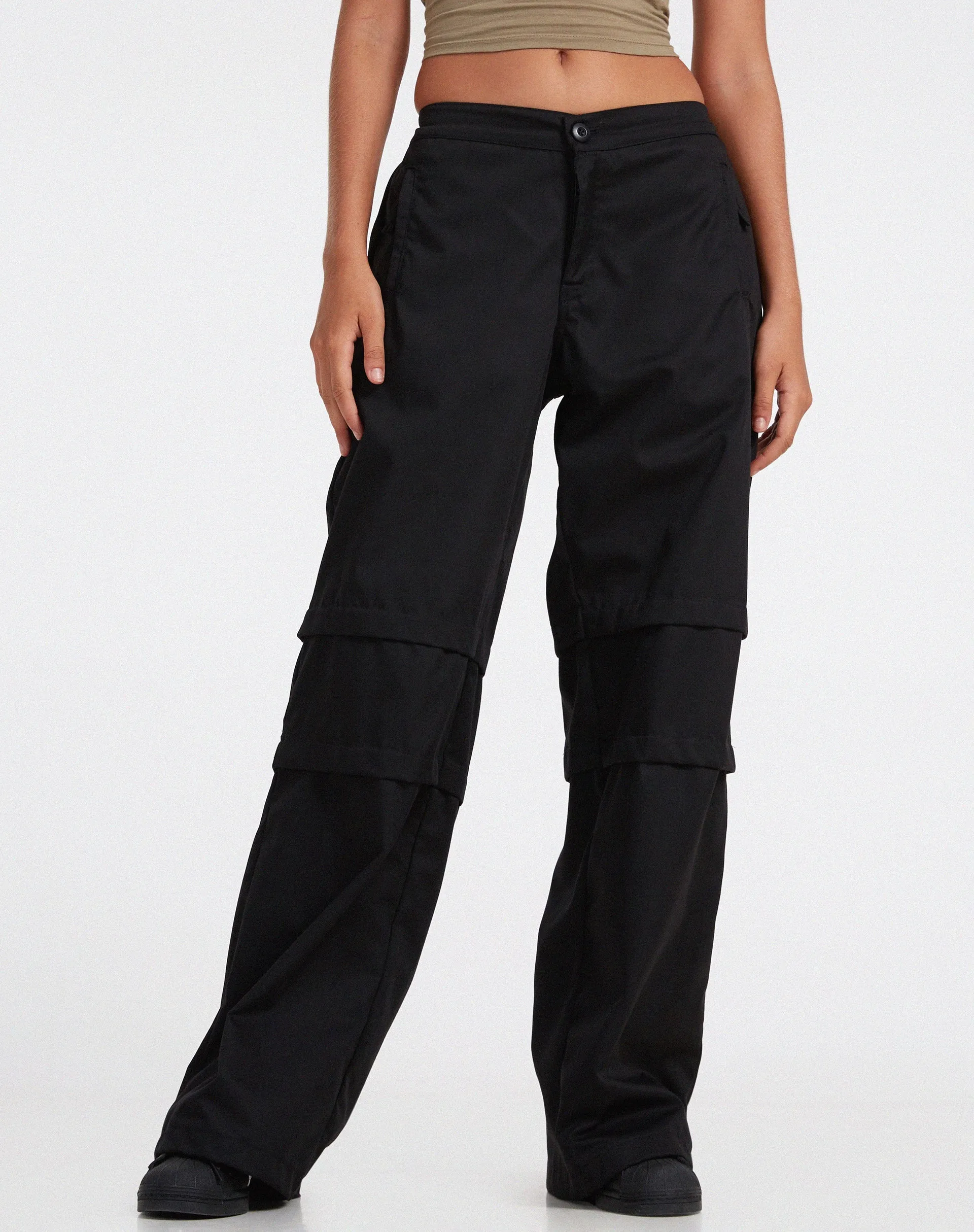 Eilid Wide Leg Trouser in Drill Black