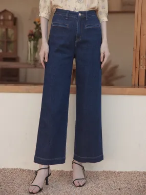 Felicia Vintage Inspired Blue Straight Jeans