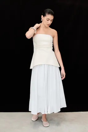 FRANCES CREAM STRAPLESS TOP