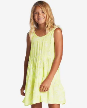 Girls Breezy Day Babydoll Dress - Light Lime