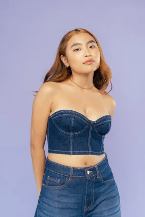 Indigo Denim Bralette Top