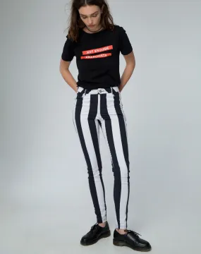 Jordan Jean in Motel Stripe Black and White