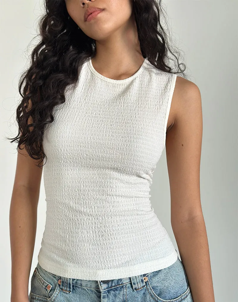 Mohala Top in Crinkle Ivory