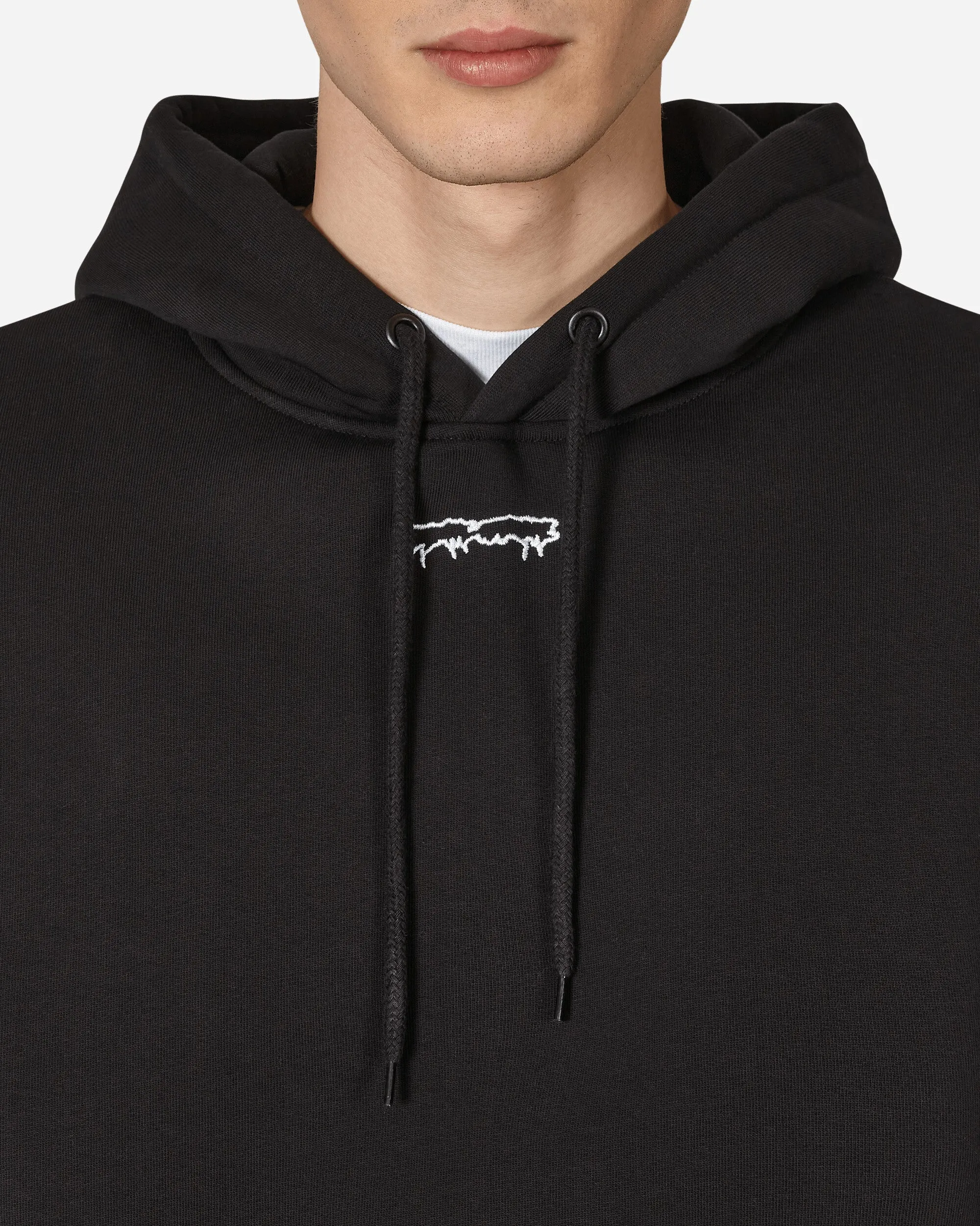 Outline Drip Hooded Sweatshirt Black