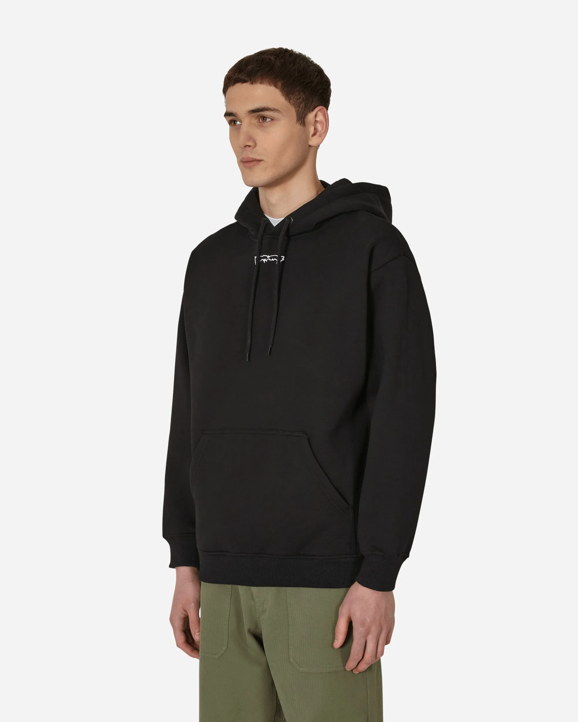 Outline Drip Hooded Sweatshirt Black