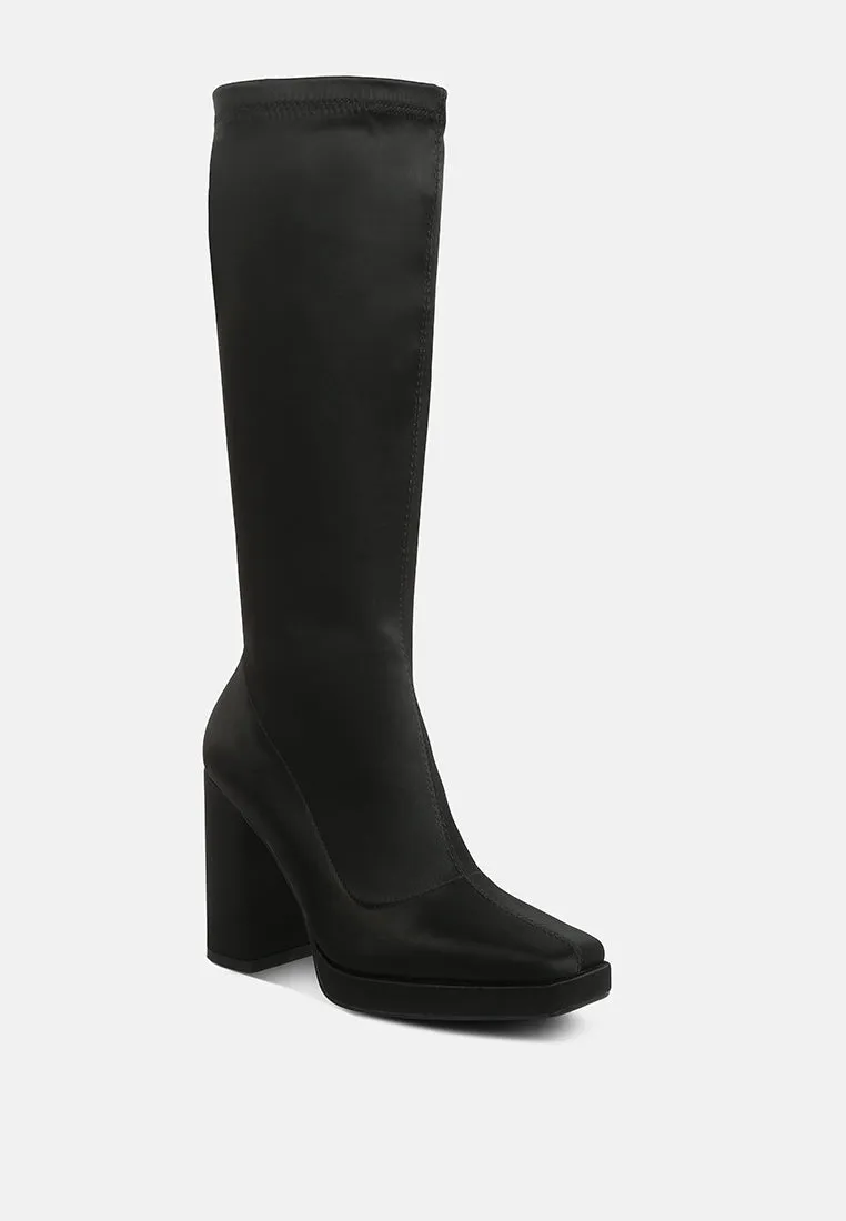 Presto Stretchable Satin Long Boot By Ruw