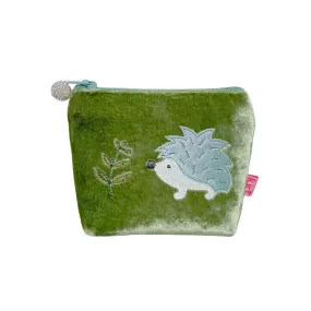 PU355 Olive Hedgehog Mini Velvet Purse By Lua