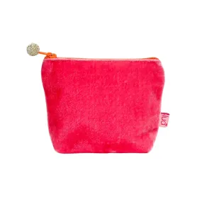 PU415 Flamingo Pink Mini Velvet Purse By Lua