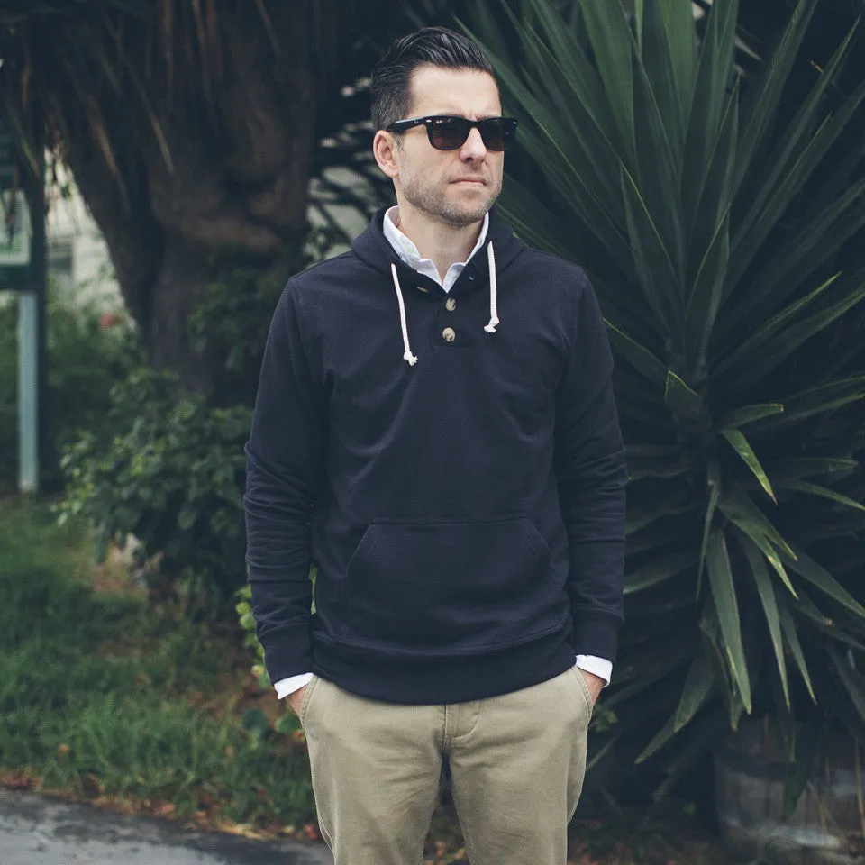 The Charcoal 3 Button Hooded Sweatshirt