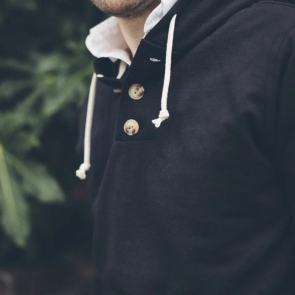 The Charcoal 3 Button Hooded Sweatshirt