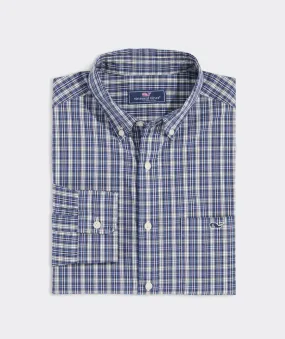 Vineyard Vines Stretch Poplin Tattersall Shirt - Jake Blue Plaid