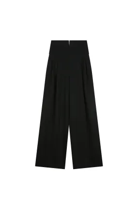 Wool Bustier Wide Pants