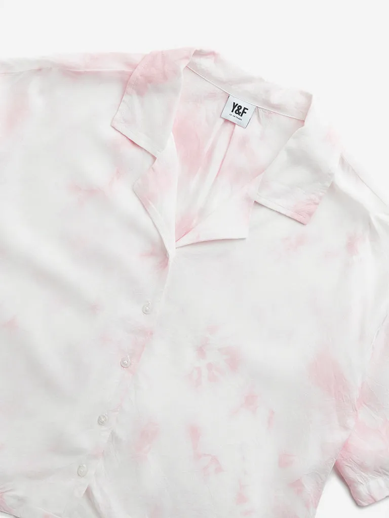 Y&F Kids Pink Tie-Dye Printed Shirt